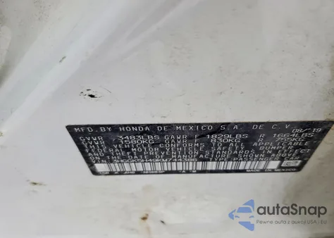 2019 Honda Fit Lx z USA, uszkodzony, nr VIN 3HGGK5H49KM744386